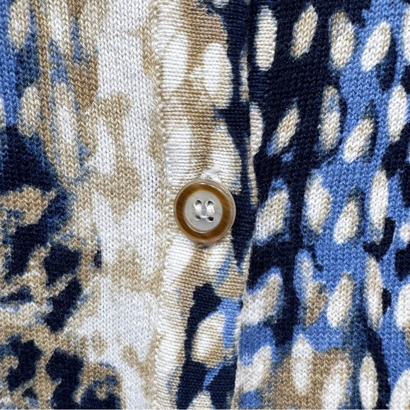 CJ Banks Blue & Gray Mixed Print Cardigan Button Front 3/4 Sleeves Cotton Sz 2X - Picture 6 of 8